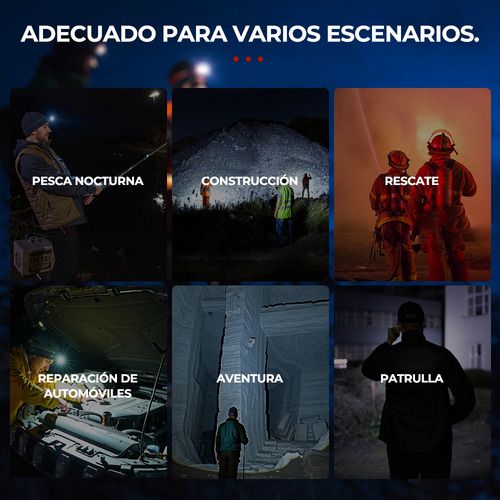 Lámpara De Cabeza Para Campismo Minera Accesorios Tacticos De Led Inducción Recargable Impermeable Con 5 Modos