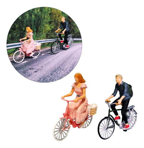 3 Uds 1:64 Figura Montar Bicicleta Niña Y Niño Modelo De