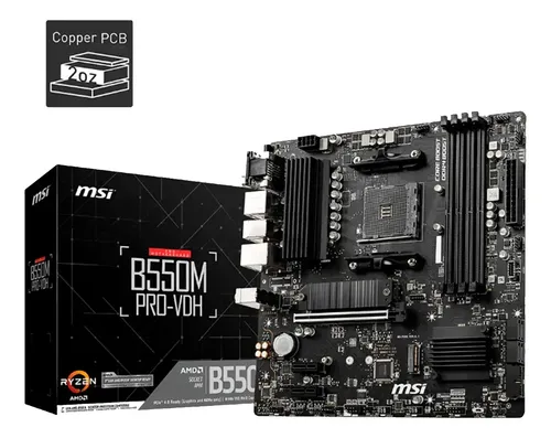 Placa Mae Msi B550m A-pro Ddr4 Socket Am4 Pci-e Gen 3 E 4