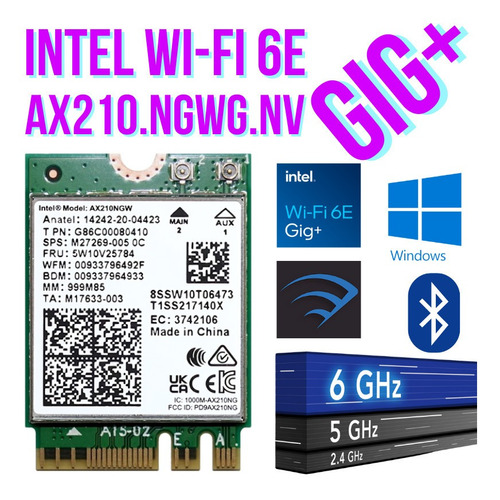 Intel Ax210ngw - Módulo Wifi 6e Gig+ M.2 + Vpro, Bt 5.3