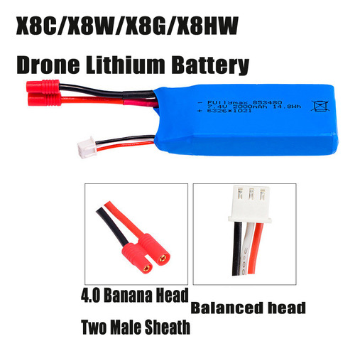 Batería De Litio Uav Banana Head X8c/x8w/x8w/x8hw, 7,4 V, 20