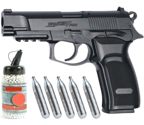 Kit Bersa Thunder 9 Pro Co2 Pistola + Balines + Capsulas Co2