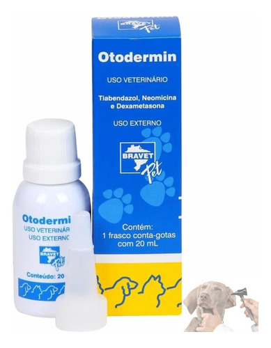 Remedio Antiinflamatório Para Otite Canina Otodermin 20ml