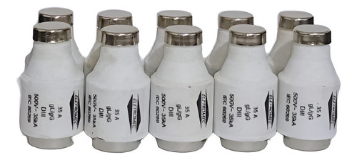 Eletromec 15 Peças Fusível Retardado 35a 500v Gg