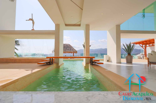 Cad Casa Punta Arena. Terraza Con Vista Espectacular A La Bahía De Acapulco, Alberca Con Fuente Y Jacuzzi