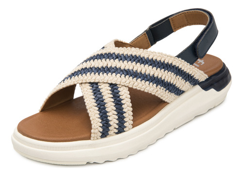 Sandalia Flexi Para Mujer Estilo 129405 Marino