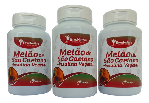 Kit Melão São Caetano Insulina Vegetal 300 Cápsulas 500 Mg Sabor Neutro
