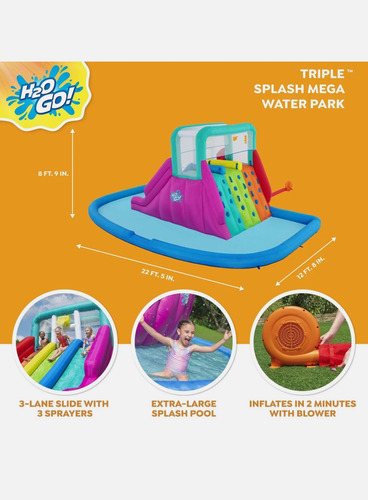 Inflable Parque Acuático H2ogo Triple Splash