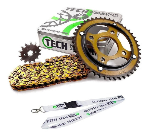 Kit Transmision Tech Honda Cb1 44-14 C/cadena Ref Oro Fas