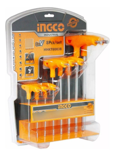 Juego De Llave Allen T - Torx Ingco 8 Pzs. Hhkt80838
