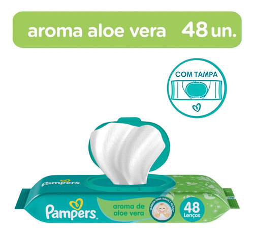 Toalhinhas Umedecidas Pampers Aloe Vera Suave Resistente 48u