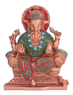 Figura decorativa hecha a mano de POFET Hue Sandstone Ganesha Buda Estatua de elefante 