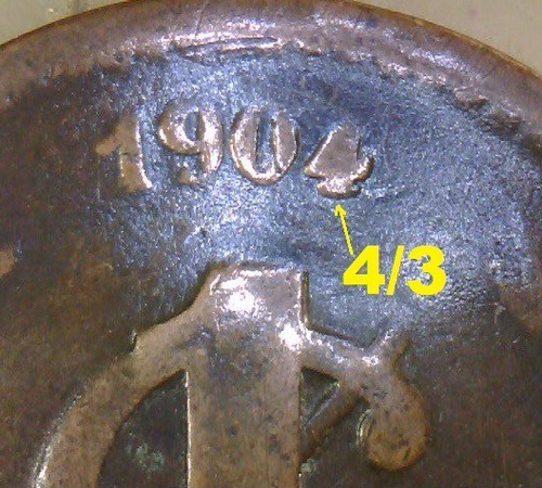 1 Centavo 1904/3 M    Sobrefecha Escasa