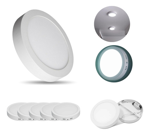 5 Lampara De Sobreponer Led 18w (150)w Alta Iluminacion