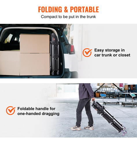 Vevor Carro De Servicio Utilitario Plegable De 3nivelesnegro