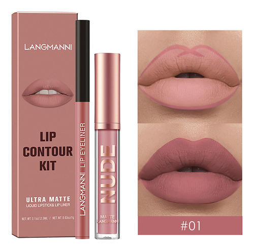 Combinação De Brilho Labial Y Make Up, 2 Conjuntos, Antiader