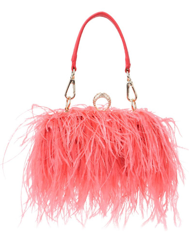 ¡kuang! Bolso De Mano De Noche Con Plumas De Avestruz Natura