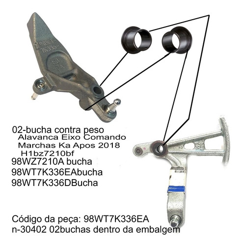 Imagem 3 de 5 de Bucha Alavanca Peso Trambulador Fiesta Focus Ka Ecosport
