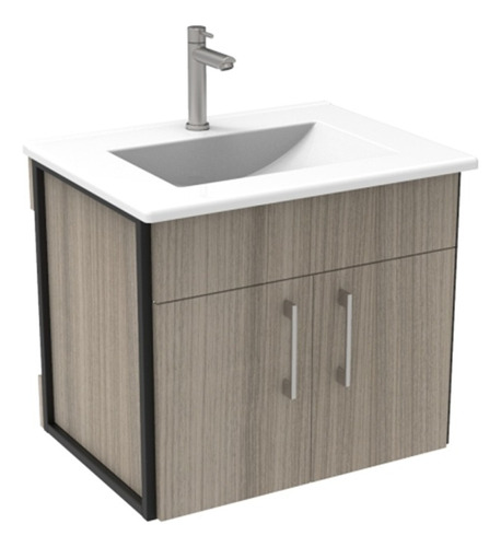 Mueble De Baño Nick 60 Estructura Metálica Negra + Lavamanos