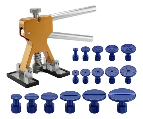Kit Repuxadeira Martelinho Amassado Carro Ouro C/18 Ventosas