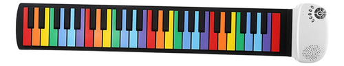 Piano Plegable Compacto De 49 Teclas, Teclado Blanco