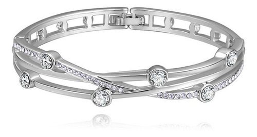 Imagen 1 de 2 de Pulsera De Chapa De Oro Con Zirconia - 1054