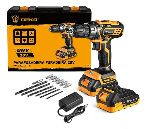 Parafusadeira Furadeira De Impacto 20v C/2 Baterias 3/8 10mm