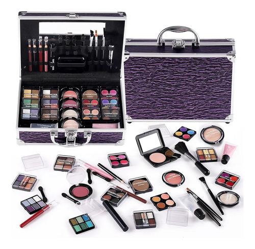 Kit De Maquillaje Para Mujer Profesional Con Estuche Morado