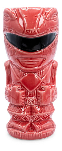 Taza De Cerámica Power Rangers Geeki Tikis Roja De 16 Onzas