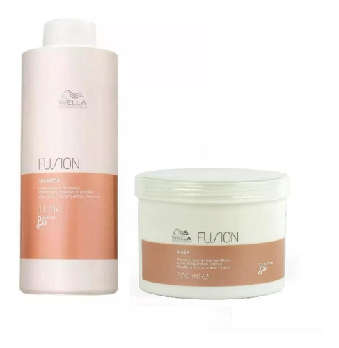 Kit Wella Fusion Shampoo 1000ml + Máscara 500ml