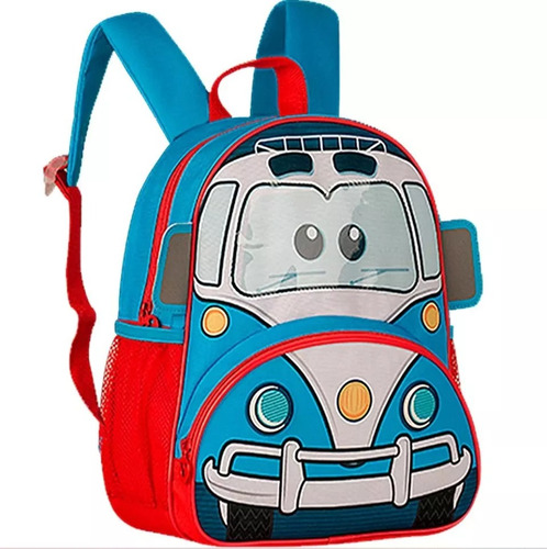 Mochila De Costas Kombi Carro Escolar Infantil Menino Cor Azul-marinho