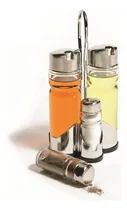 Comprar Set Condimentero Vinagre Aceite Sal Pimienta Aceitero 5 Pza