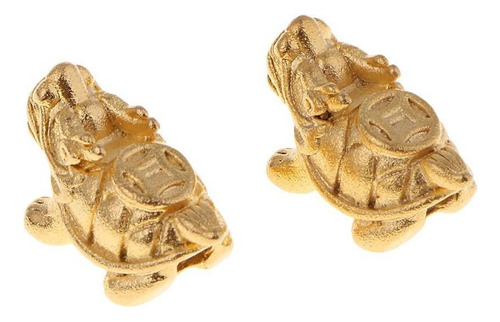 Aaa 2 Piezas De Tono Dorado De Cobre Tortuga 3d Espaciador