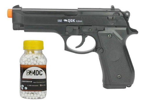 Pistola De Airsoft Beretta M92 S92 Spring 6mm - Qgk + Bbs