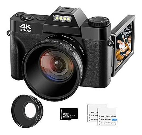 Vjianger Camara Digital 4k 48mp Pixel Autofocus Vlogging Cam