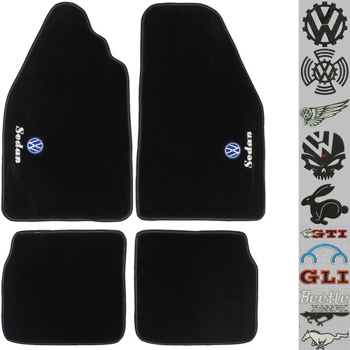 Imagen 9 de 9 de Tapetes Alfombra Automotriz Bordada Compatible - Vocho Sedan