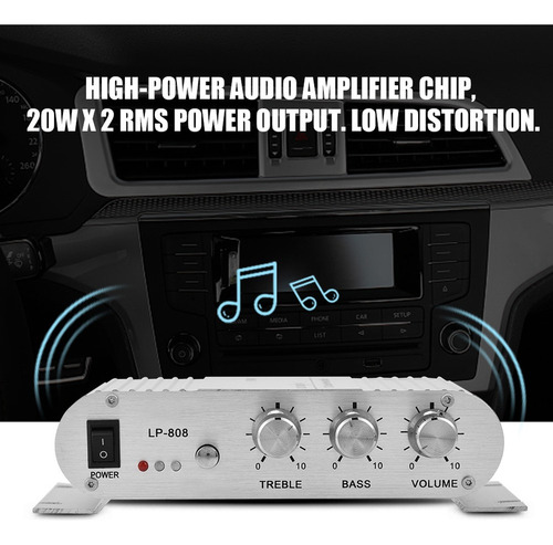 L Mini De 20 W 2 Canales Hifi Estéreo Bajo Auto Coche De
