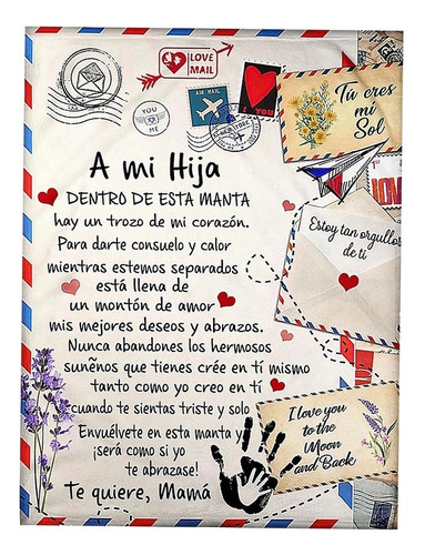 Manta Con Mensaje De Carta A Mi Hija