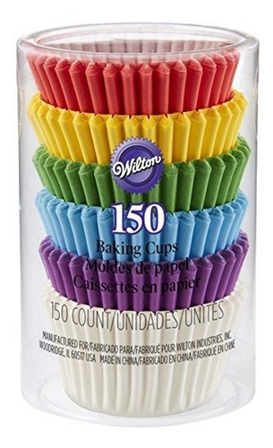 Wilton 4155171 150 Count Rainbow Mini Cupcake Liners