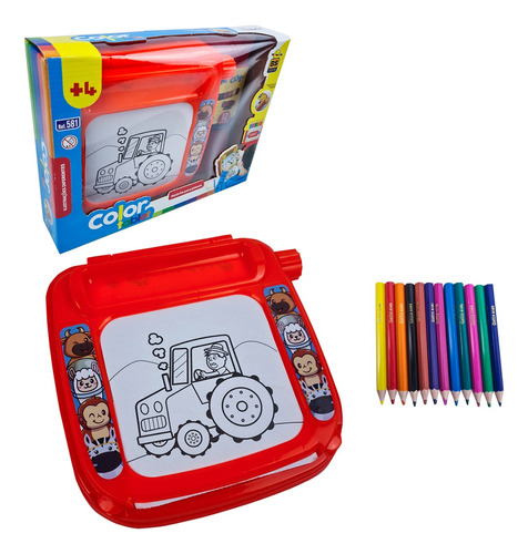 Color Tablet Mesa De Desenho Infantil Com 12 Lapis - Bs Toys