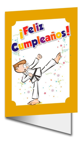 Karateka Dos Tarjetas De Feliz Cumpleaños Infantil Con Sobre