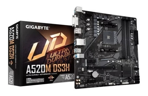 Placa Mãe Gigabyte Para Amd Am4 A520m Ds3h 4xddr4 Matx Cor Preto