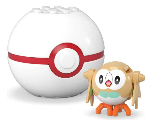 Mega Pokémon Juguete De Construcción Pokébola Rowlett 24 Pokebola Rowlet Serie 21