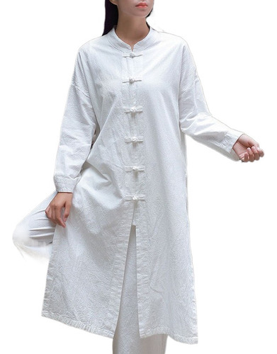 G Disfraz De Lino, Bata Larga, Uniforme De Kungfu Y Wushu,