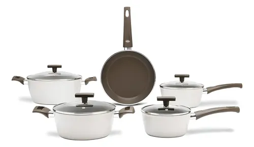 Jogo De Panelas Ceramic Life Organika 5 Peças Com Indução Brinox