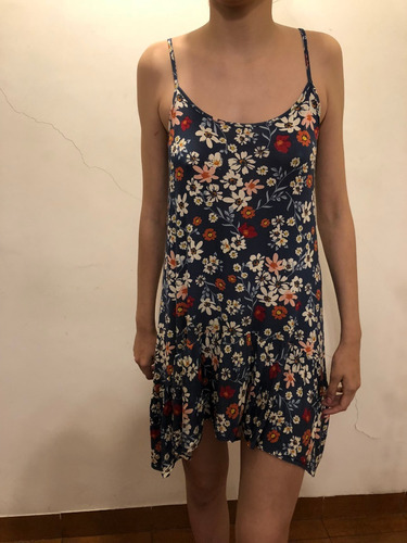 Vestido Muaa Claribelazul Florado Talle M Nuevo!