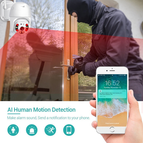 Imagen 8 de 10 de Camara Ptz Ip 3mp Inalambrica Exterior+micro Sd 64gb Icsee