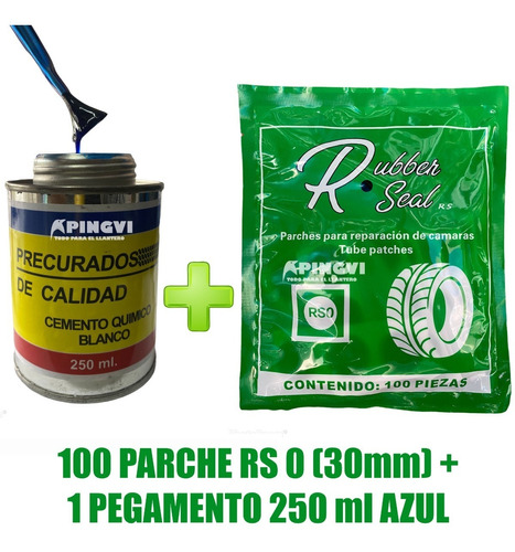 Pegamento A Parchado D Llantas Cámaras +100pz Parche 30mm Fu