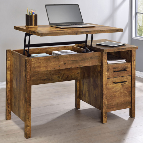 Delwin 47 Pulgadas 2-drawer Lift Top Computer Desk Rústico