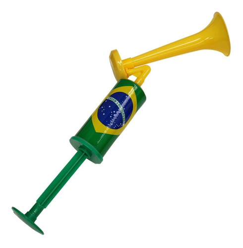 Corneta Vuvuzela Buzina De Pressão Do Brasil Verde/amarela